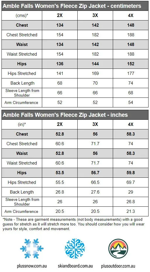 Amble Falls Zip Through Women’s Fleece Jacket Graphite Plus Sizes 2XL - 4XL