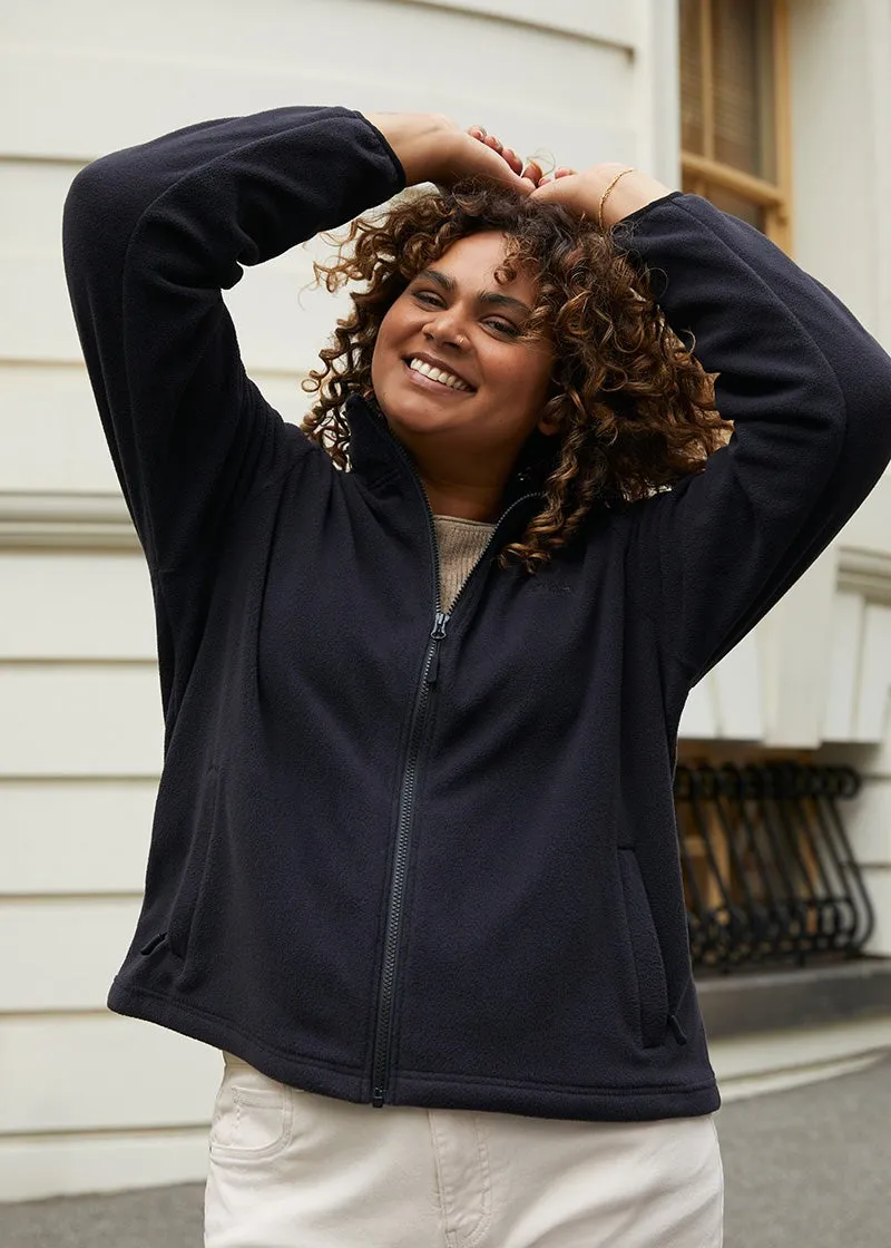 Amble Falls Zip Through Women’s Fleece Jacket Graphite Plus Sizes 2XL - 4XL