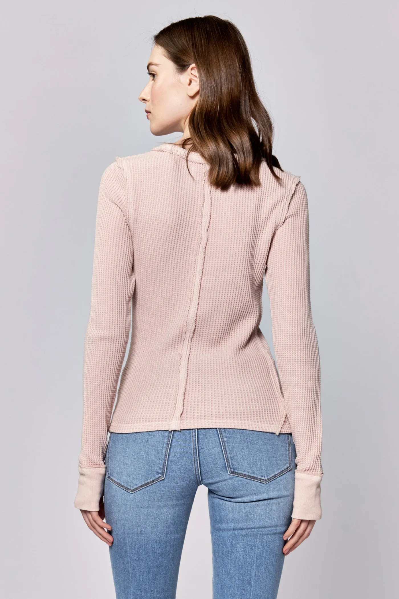 ANIA THERMAL LONG SLEEVE FITTED TOP SEPIA ROSE