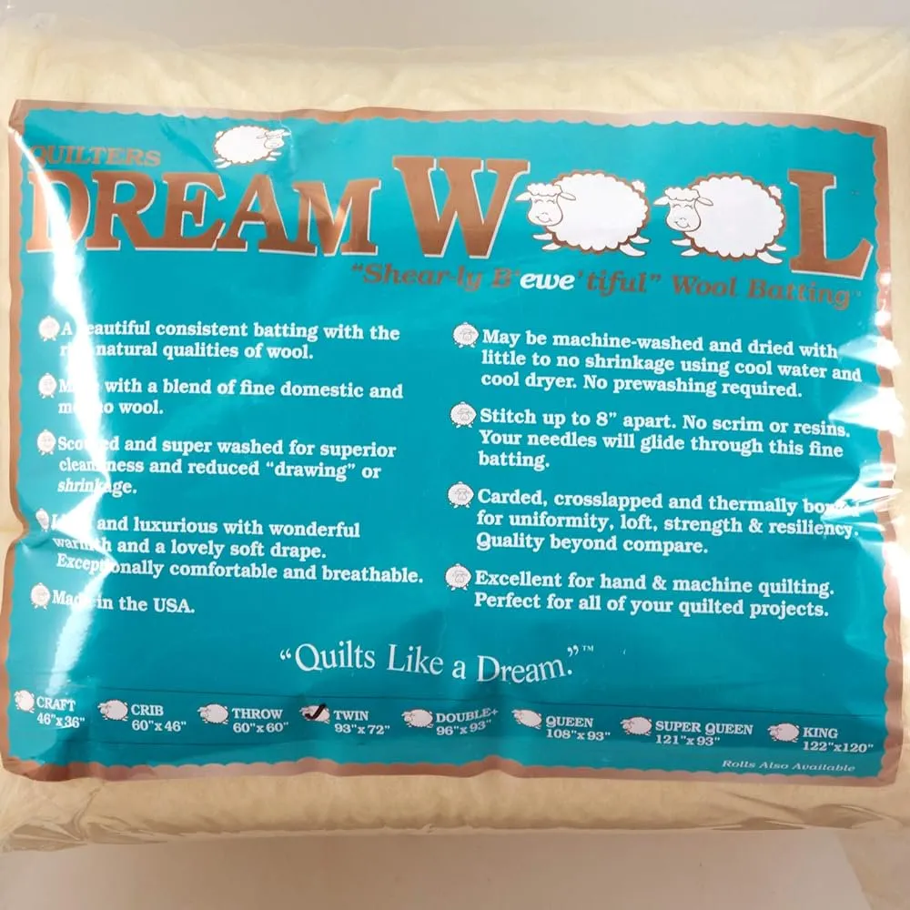 Batting Quilters Dream Wool Twin - (93'' x 72'')