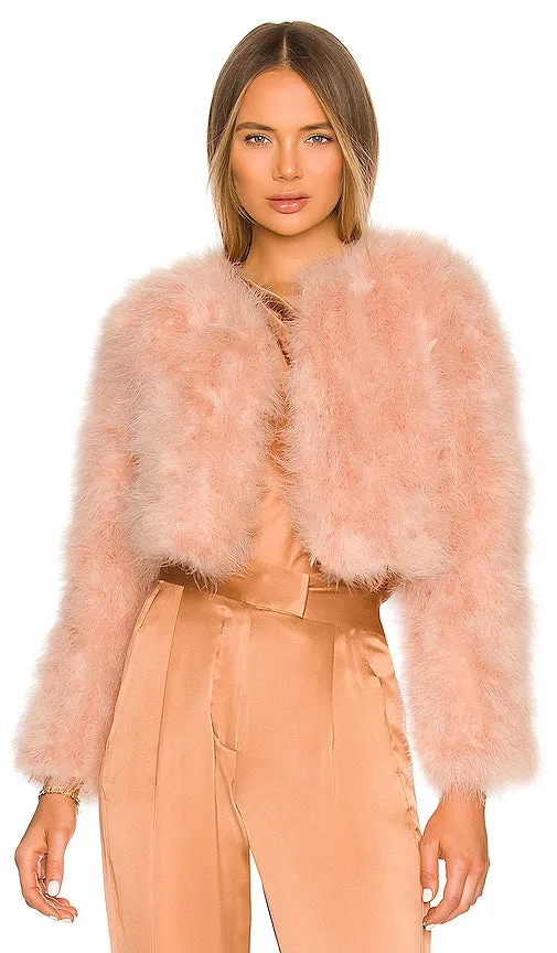 Bubish Manhattan Feather Jacket in Blush