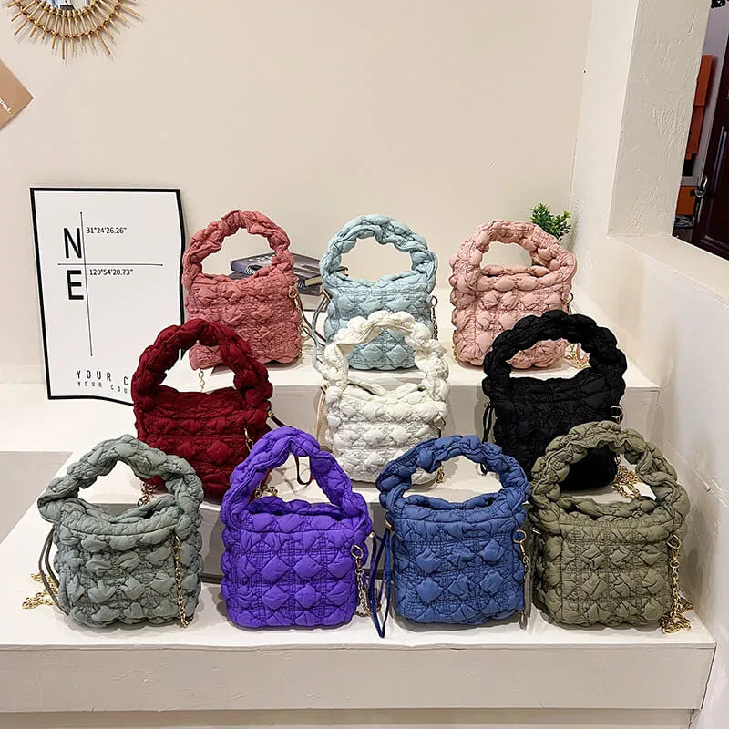 Colorful Square Bubble Puffer Bag-Showtown