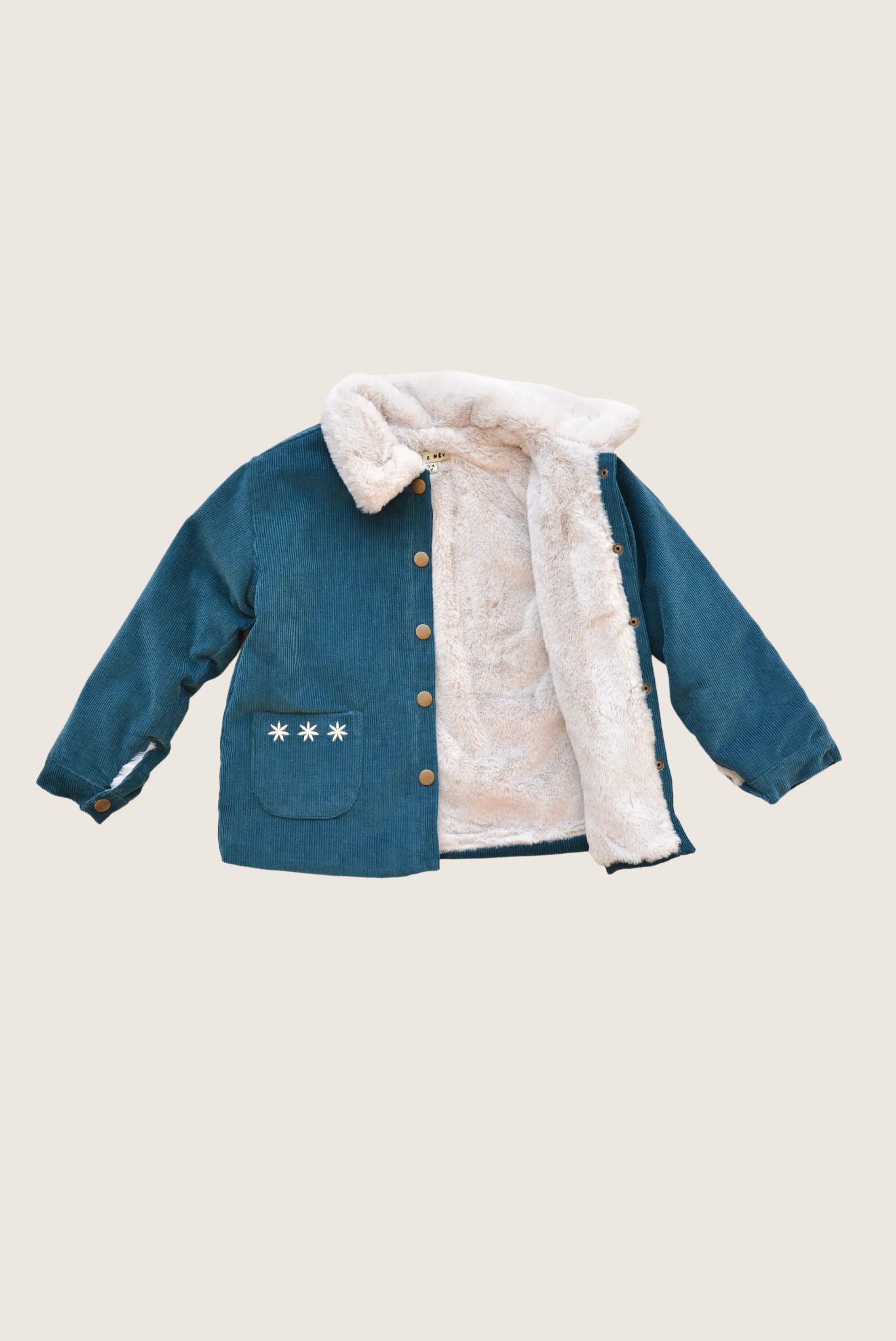 corduroy and faux-fur jacket