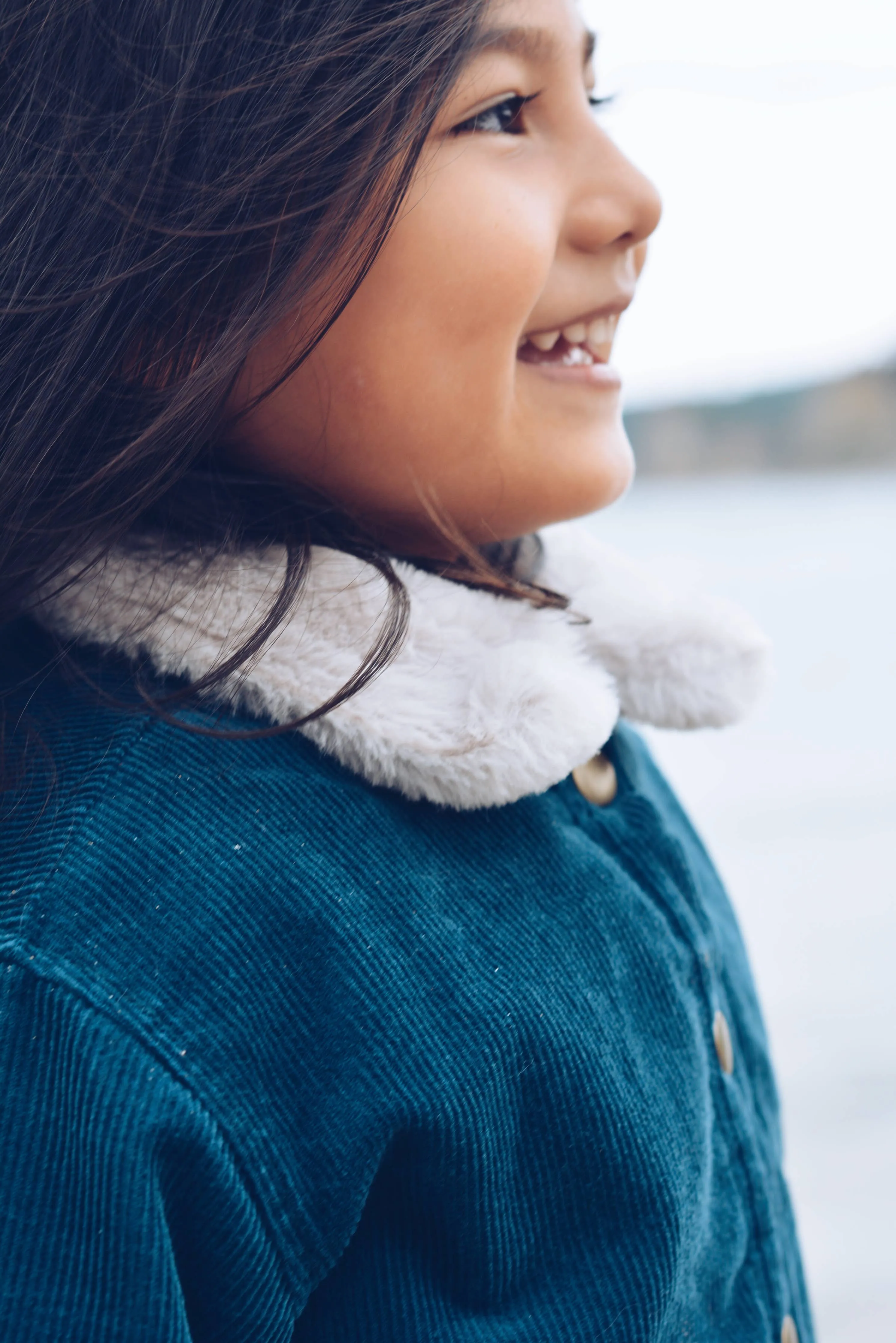 corduroy and faux-fur jacket
