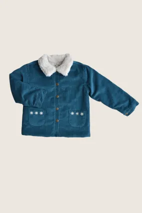 corduroy and faux-fur jacket