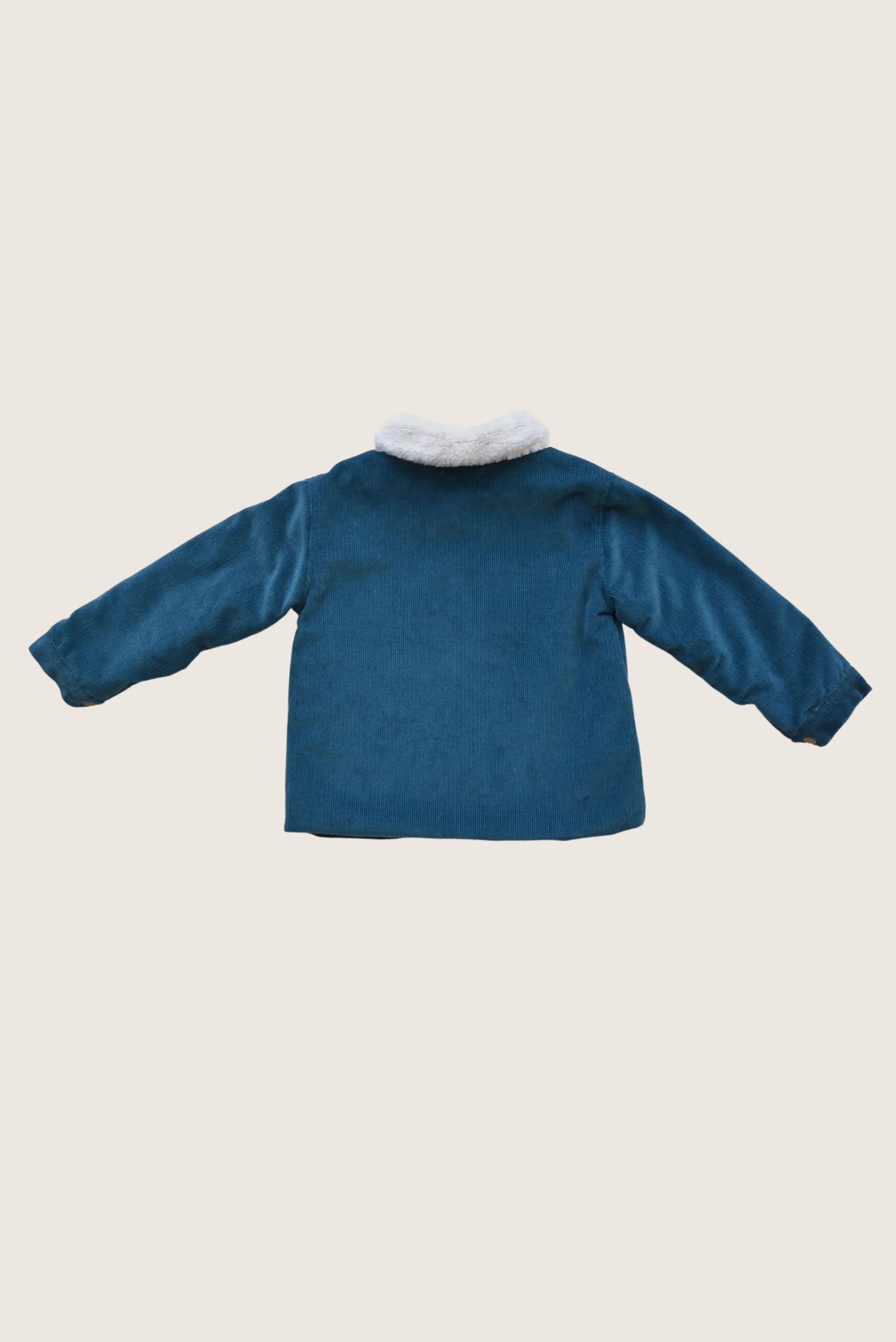 corduroy and faux-fur jacket