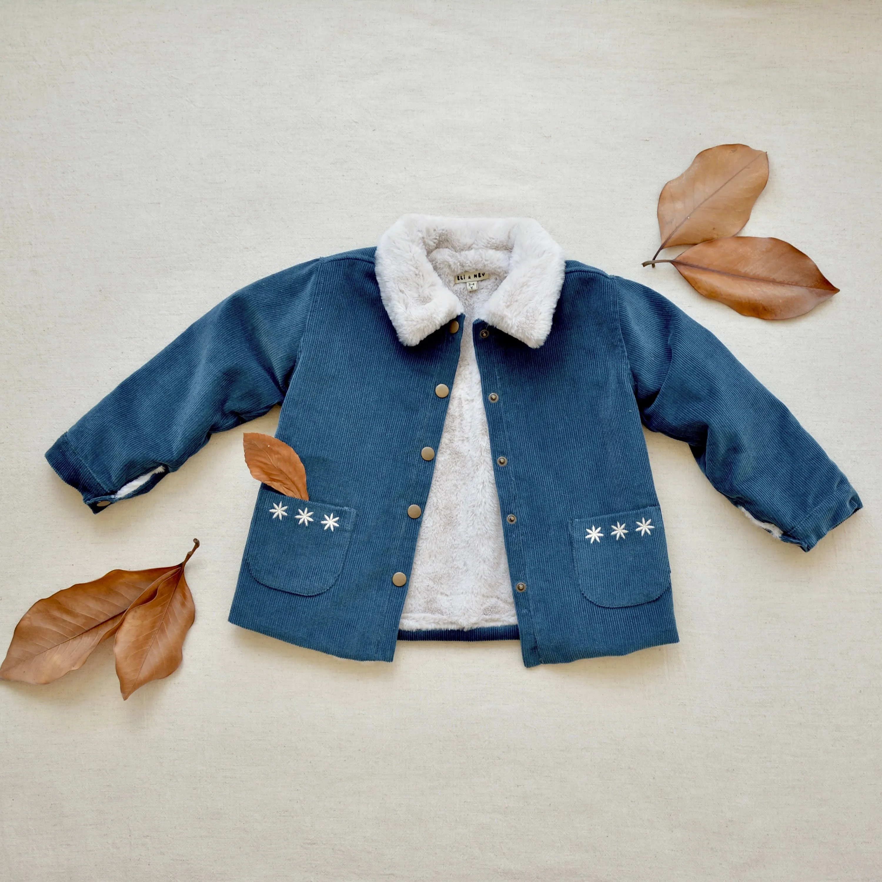 corduroy and faux-fur jacket