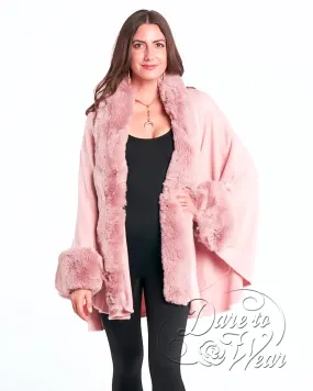 Cuddle Faux Fur Wrap in Rose