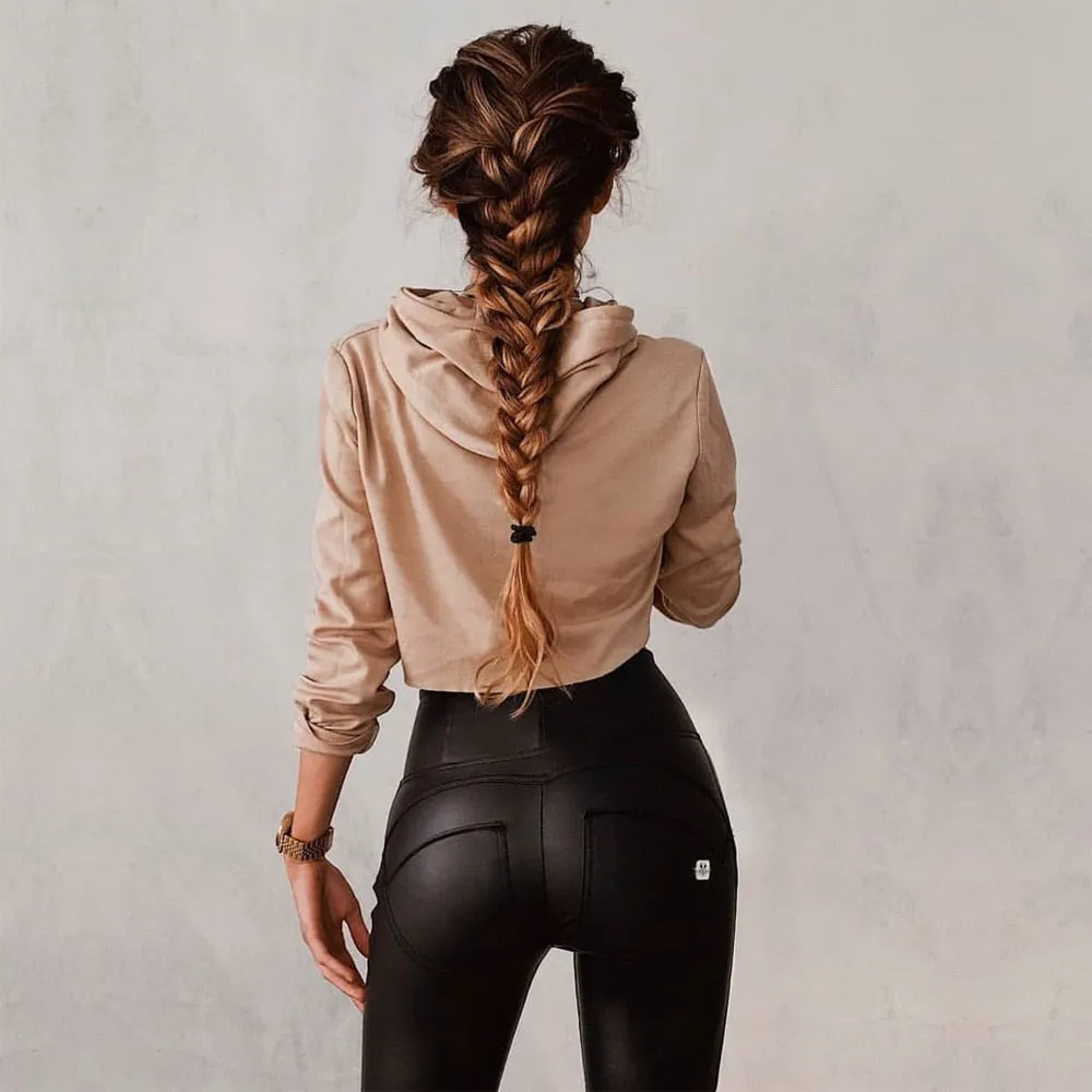 Elevate Black High Waist Leather Leggings