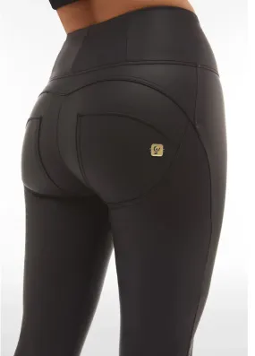 FREDDY FAUX LEATHER HIGH WAIST FULL LENGTH - BLACK