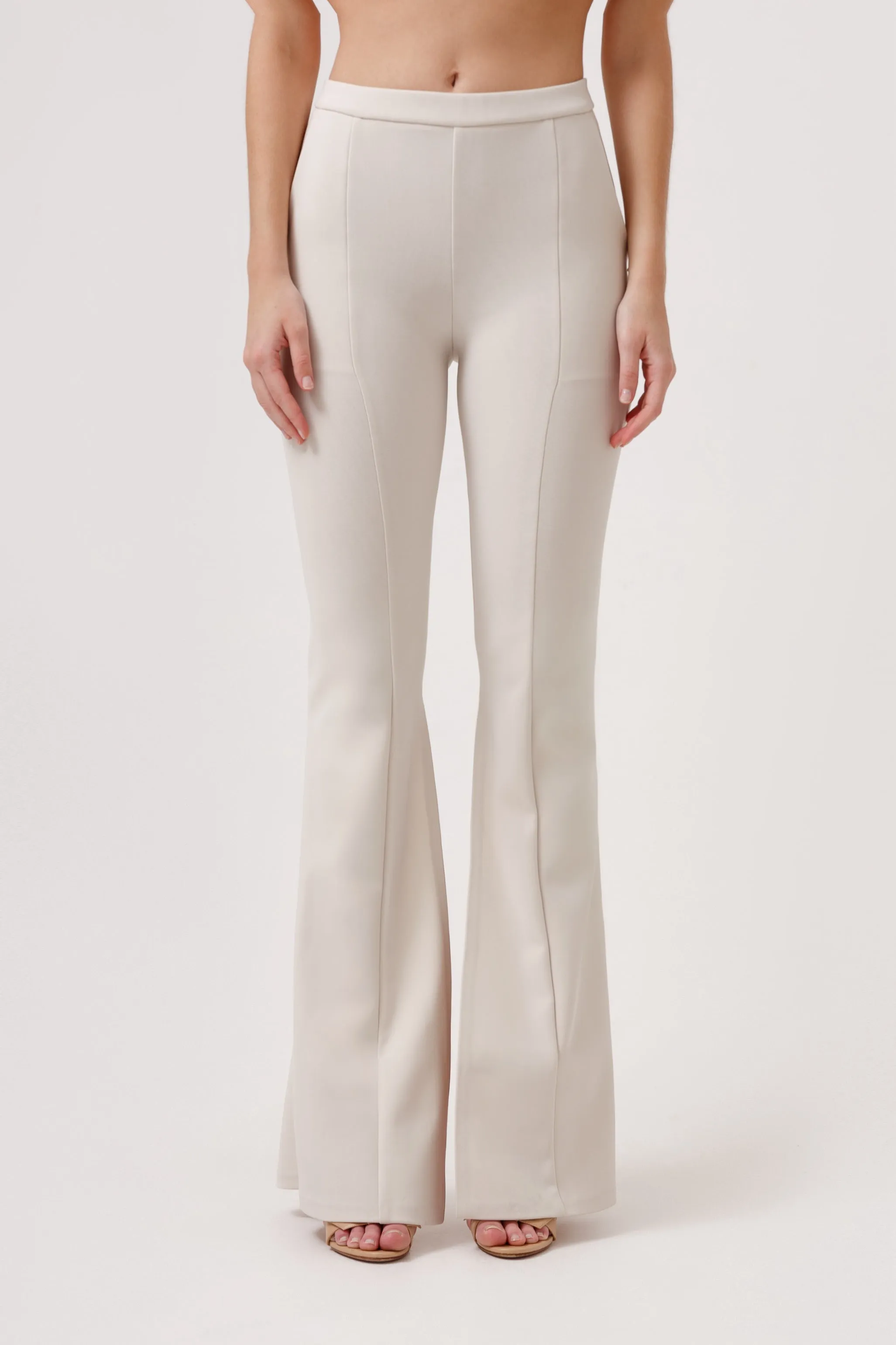Gardenia High-Rise Flare Pant Beige