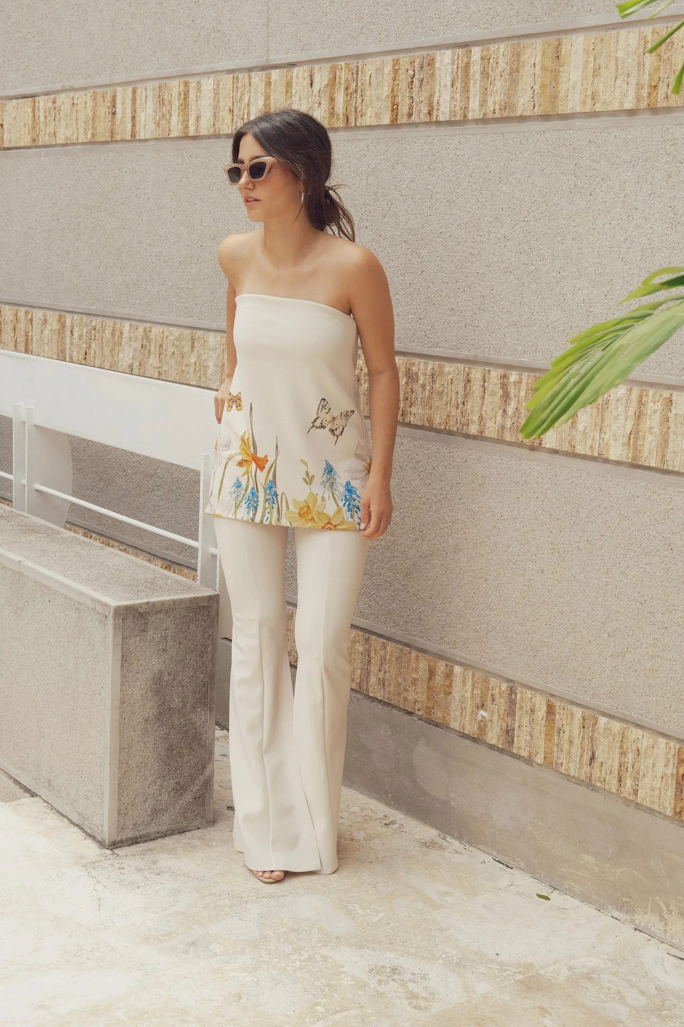 Gardenia High-Rise Flare Pant Beige
