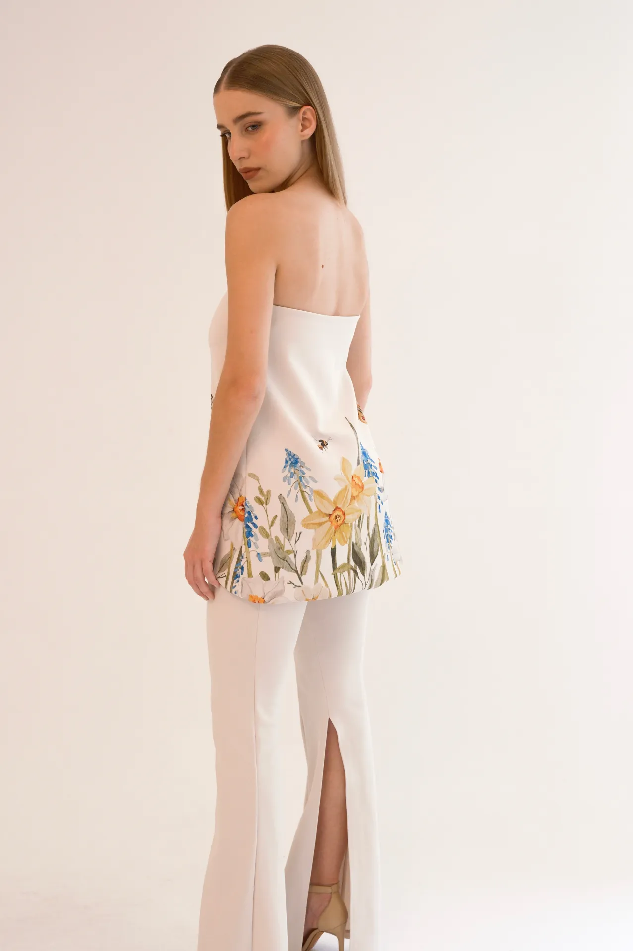 Gardenia High-Rise Flare Pant Beige