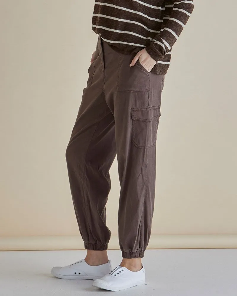 Lacey Lyocell Cargo Jogger - Brown