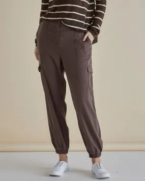 Lacey Lyocell Cargo Jogger - Brown