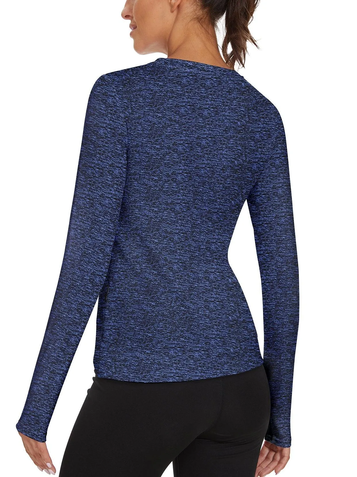 Ladies Pullover Crossed Hem Long-sleeve Thermal Tops