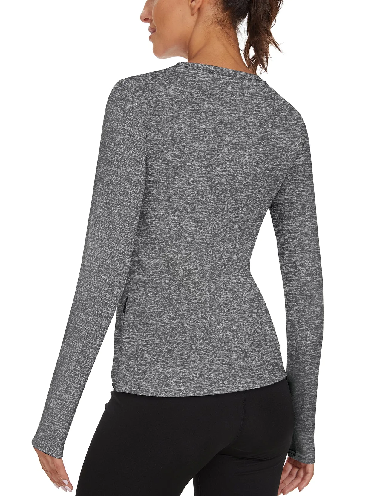 Ladies Pullover Crossed Hem Long-sleeve Thermal Tops