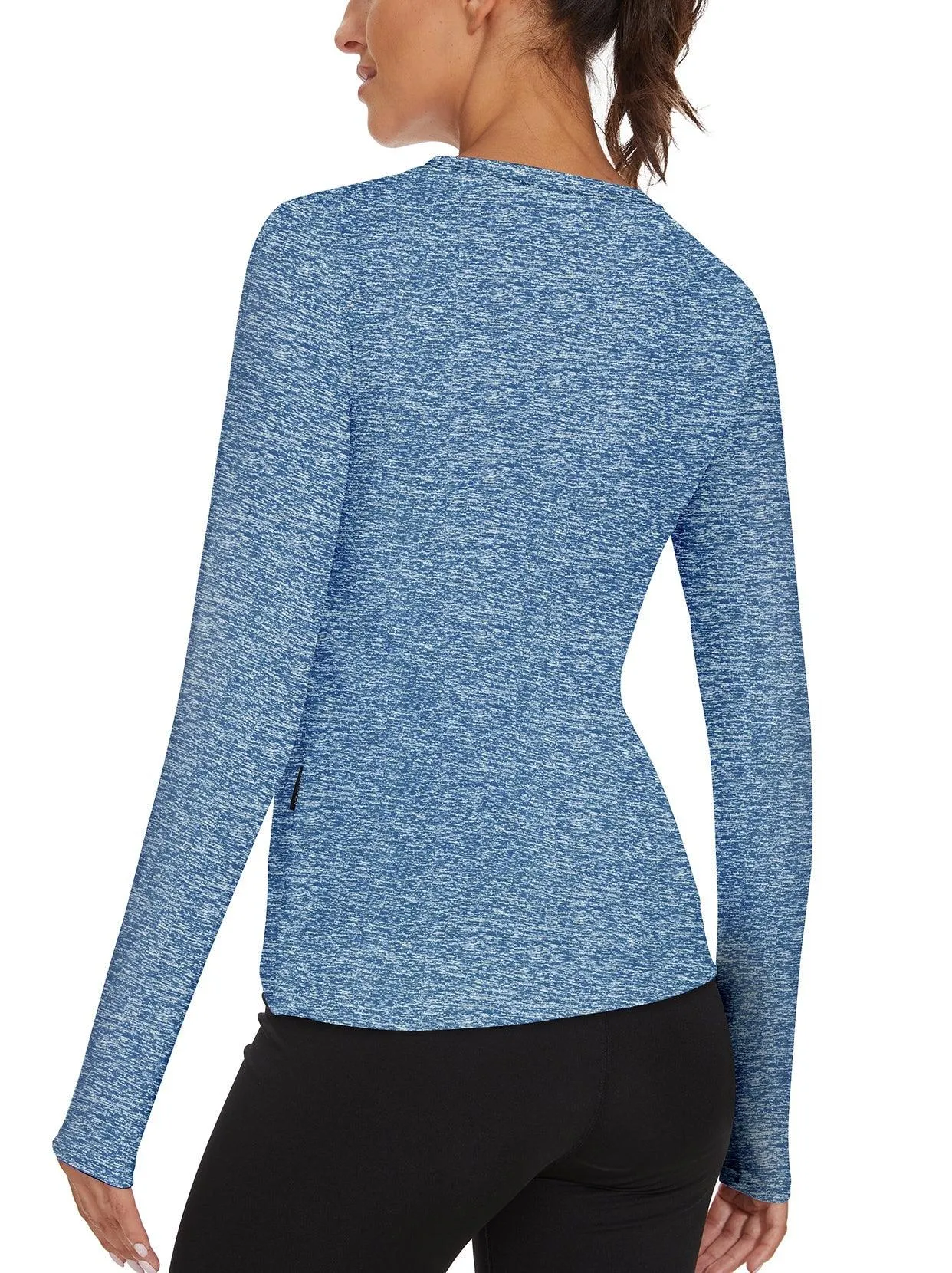 Ladies Pullover Crossed Hem Long-sleeve Thermal Tops