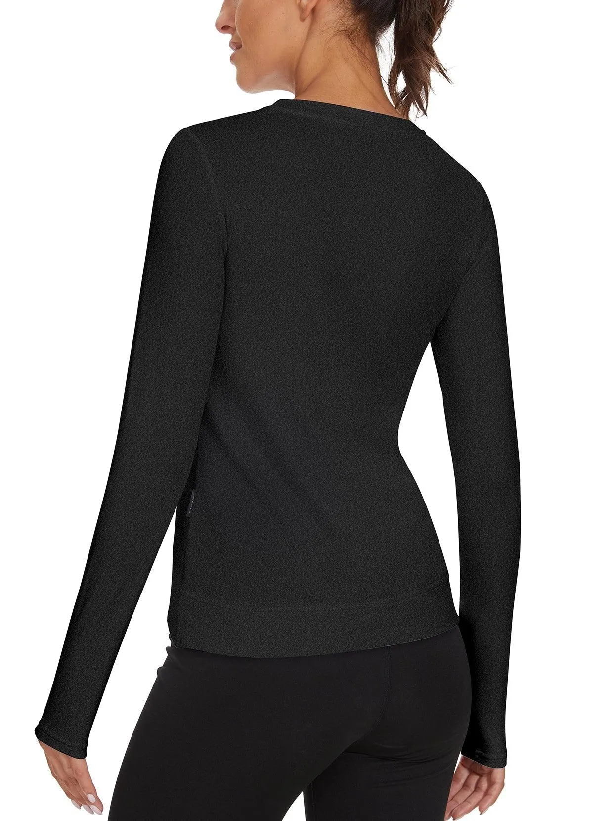Ladies Pullover Crossed Hem Long-sleeve Thermal Tops