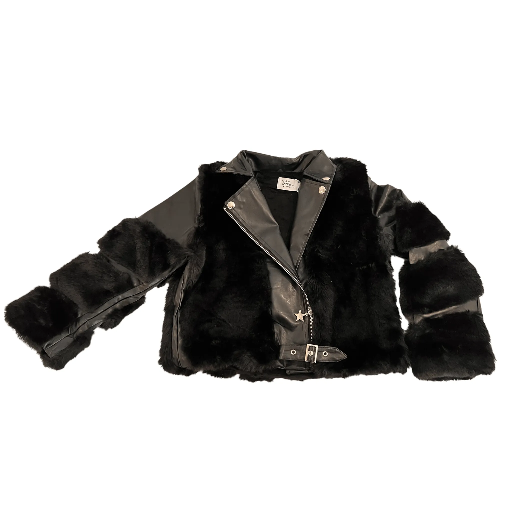Midnight Faux Fur Moto