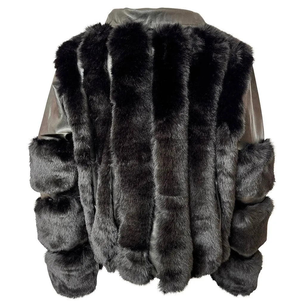 Midnight Faux Fur Moto
