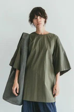 Oversized Cotton Buttoned Top - Sage Green