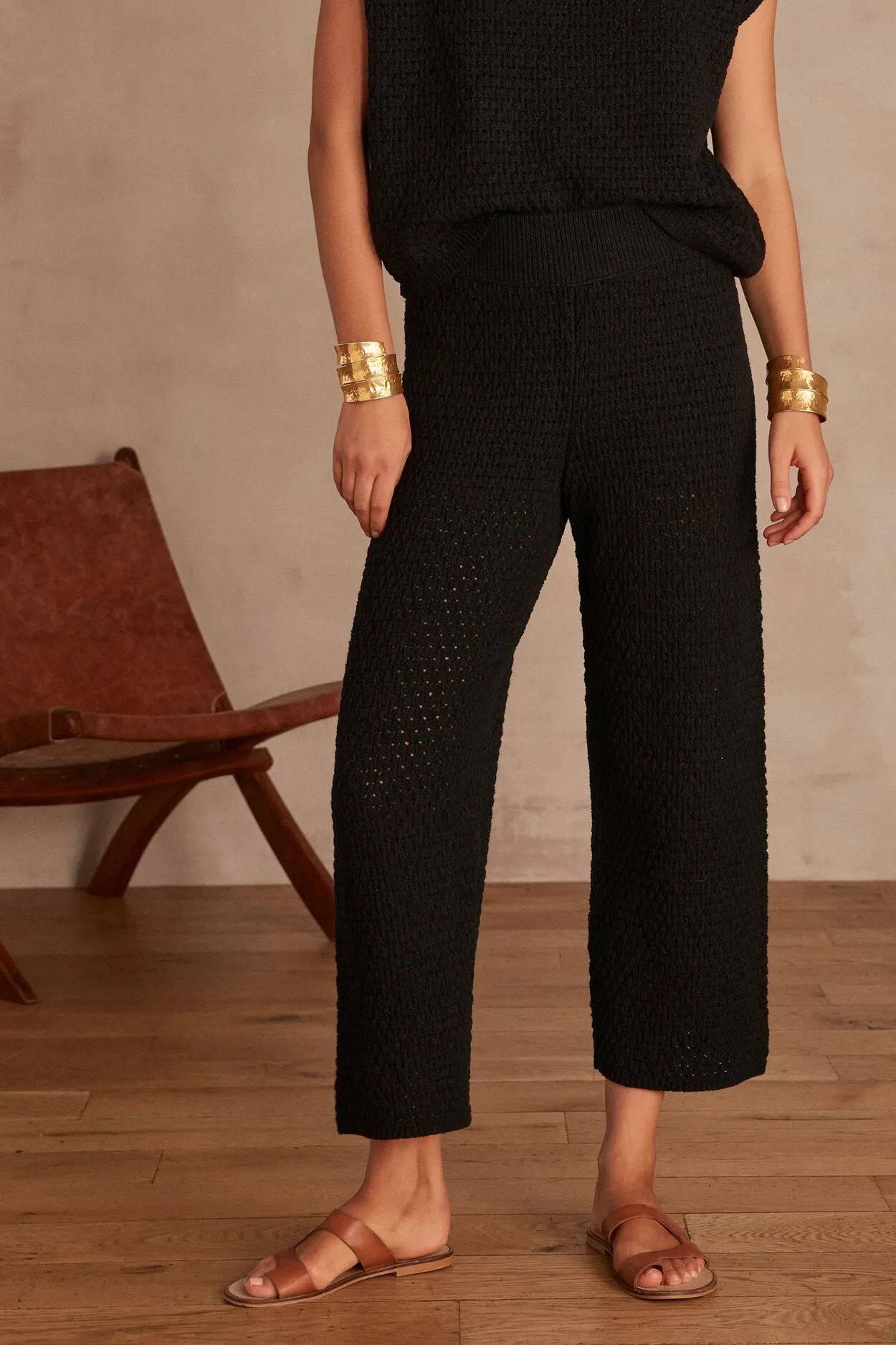 PALOMA BLACK CROCHET TROUSERS