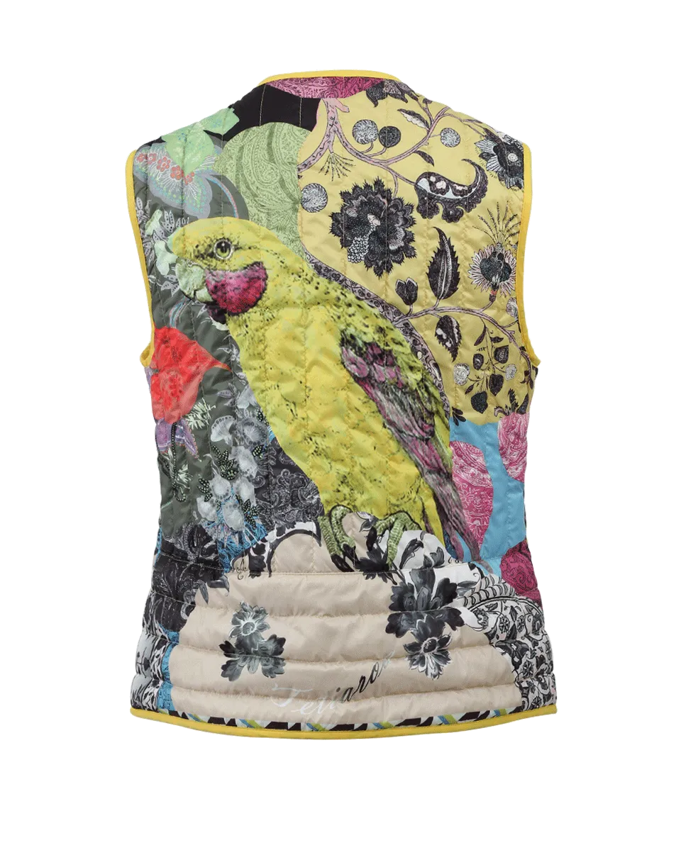 Parrot Print Puffer Vest