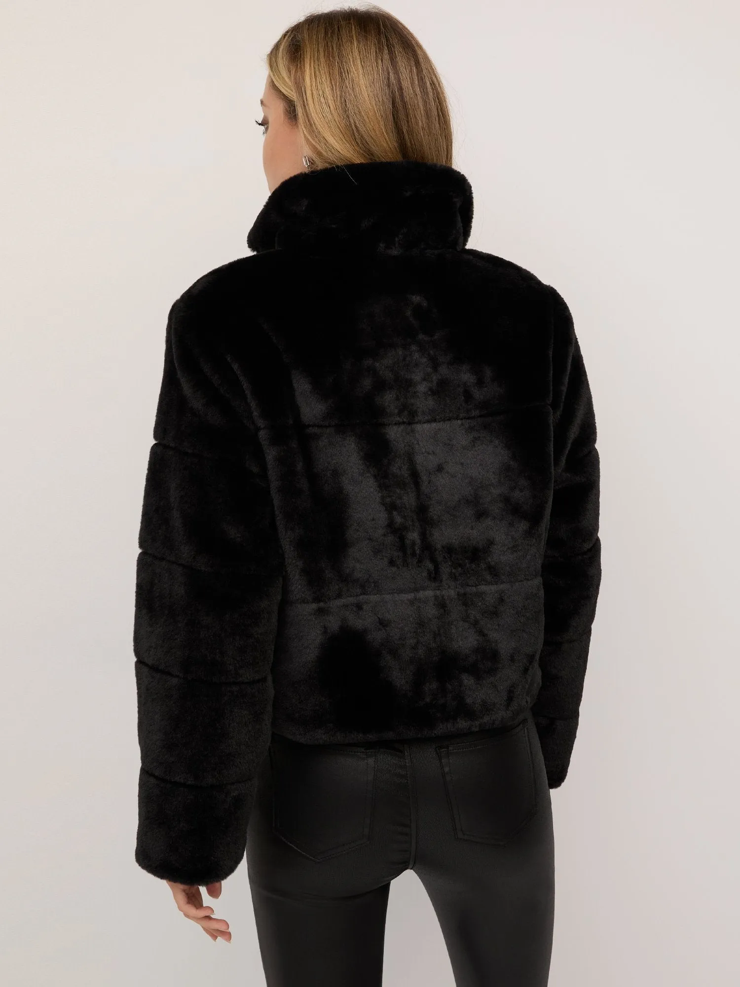 Seamed Faux-Fur Jacket