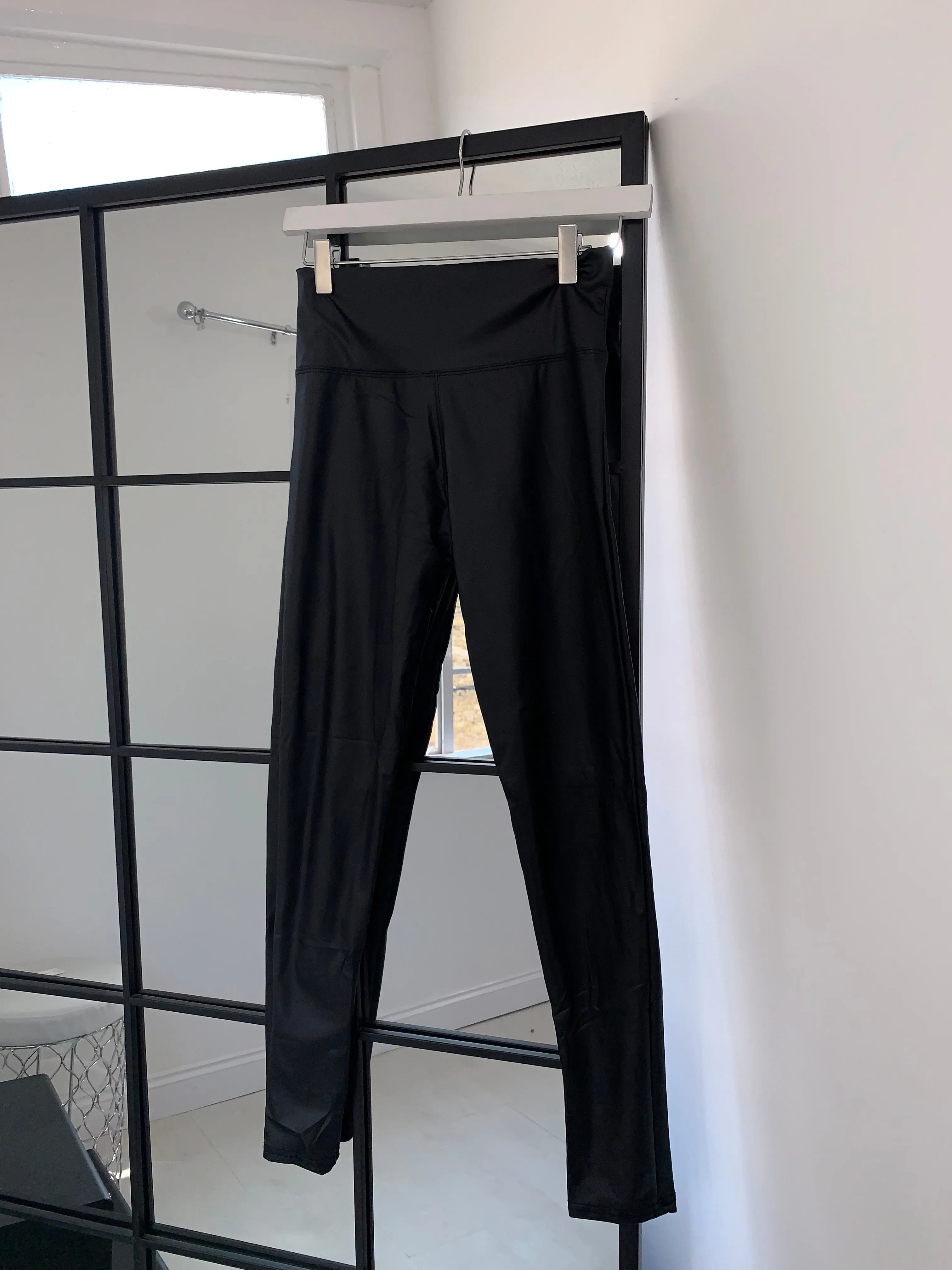 TARA black faux leather leggings